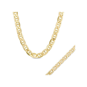 11.8MM 250 Mariner Link Yellow Gold Chain 925 Sterling Silver Sizes 8"-28"